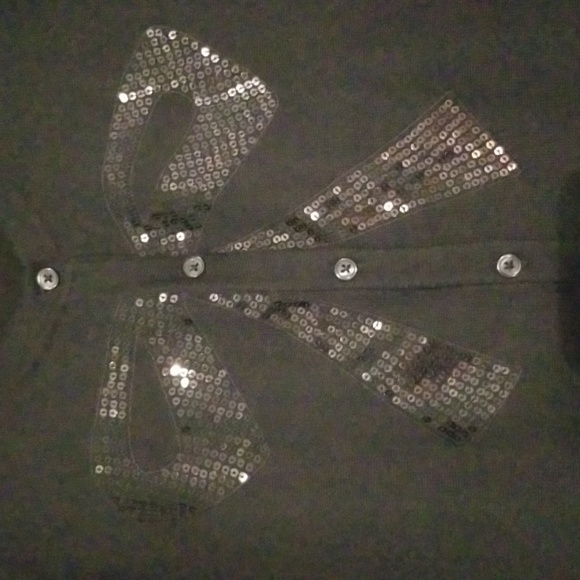 MERONA black holiday cardigan with sequin bow on front - Picture 2 of 4